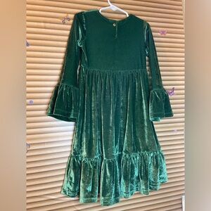 Elegant Green Velvet Kids Dress